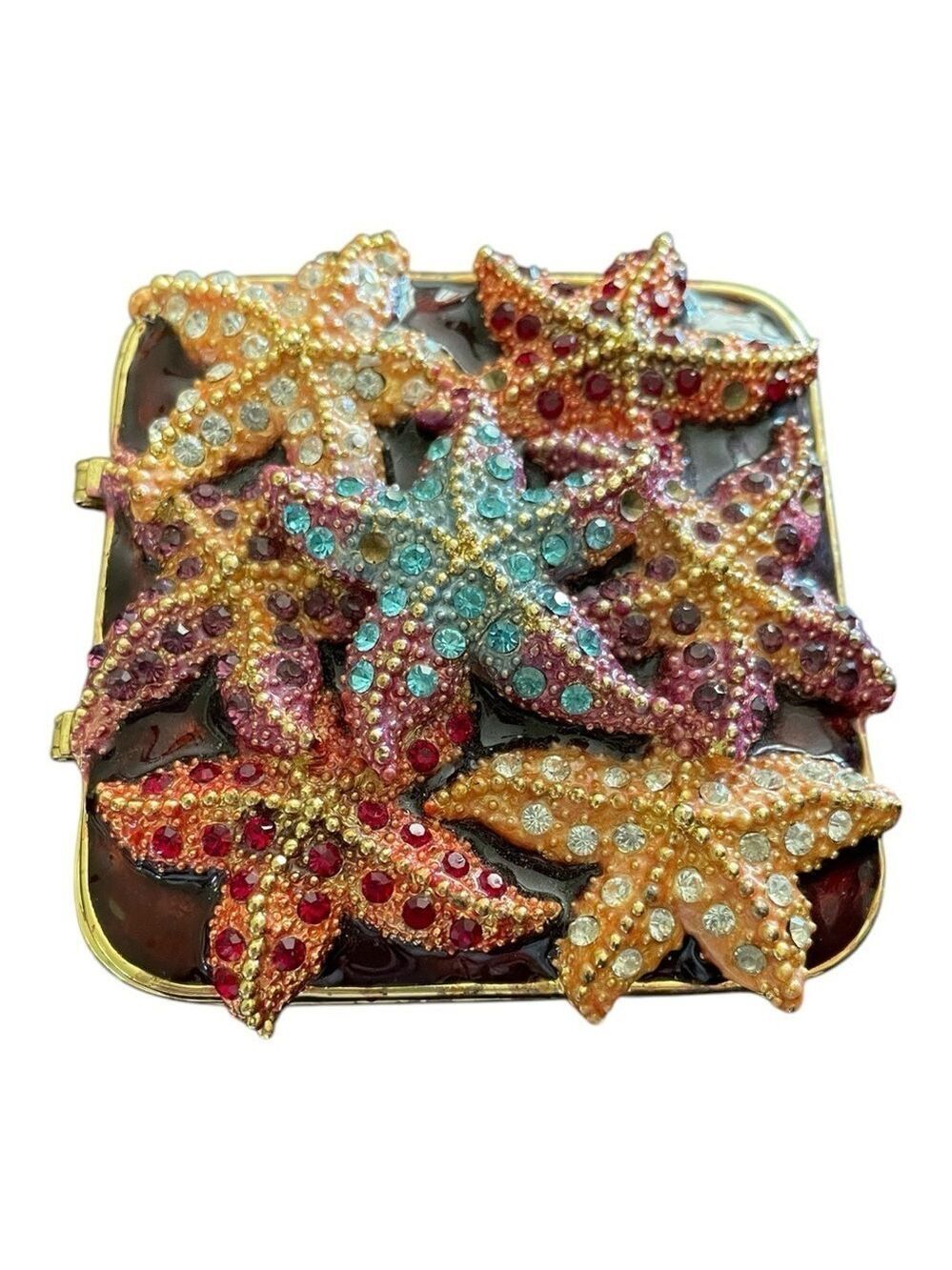 Starfish Trinket Bejeweled Box, Vintage, 4” x 4”,
Glittery, Large Starfish